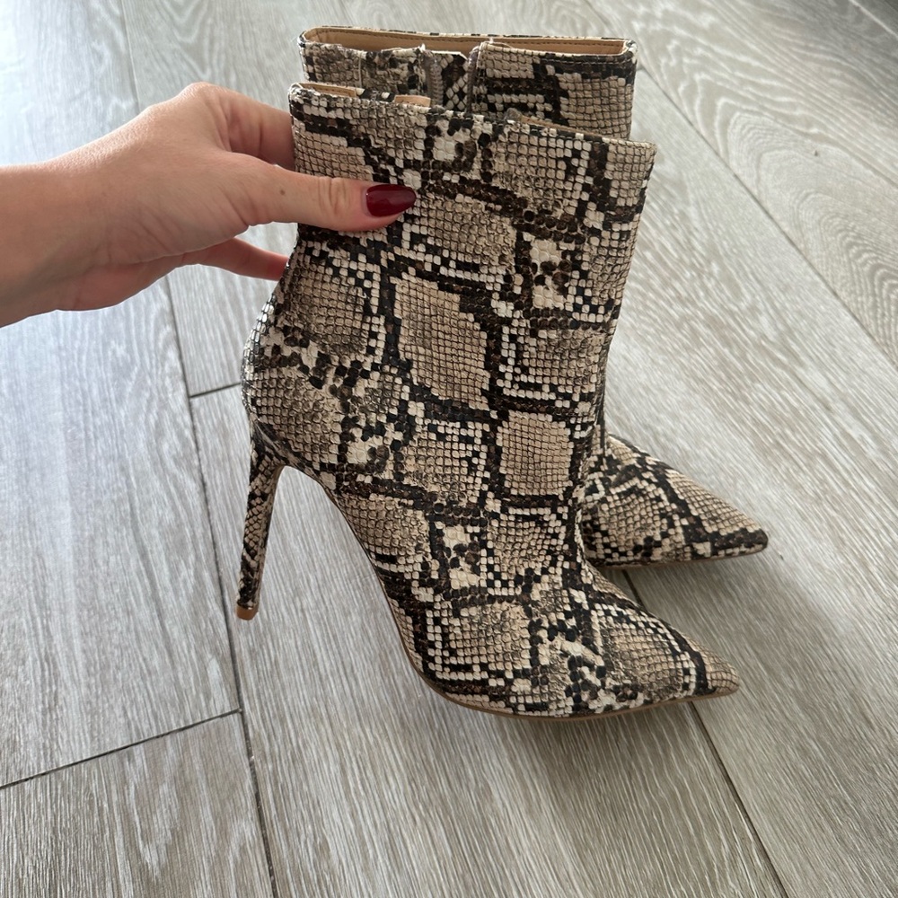 Express Snakeskin Heeled Boots
